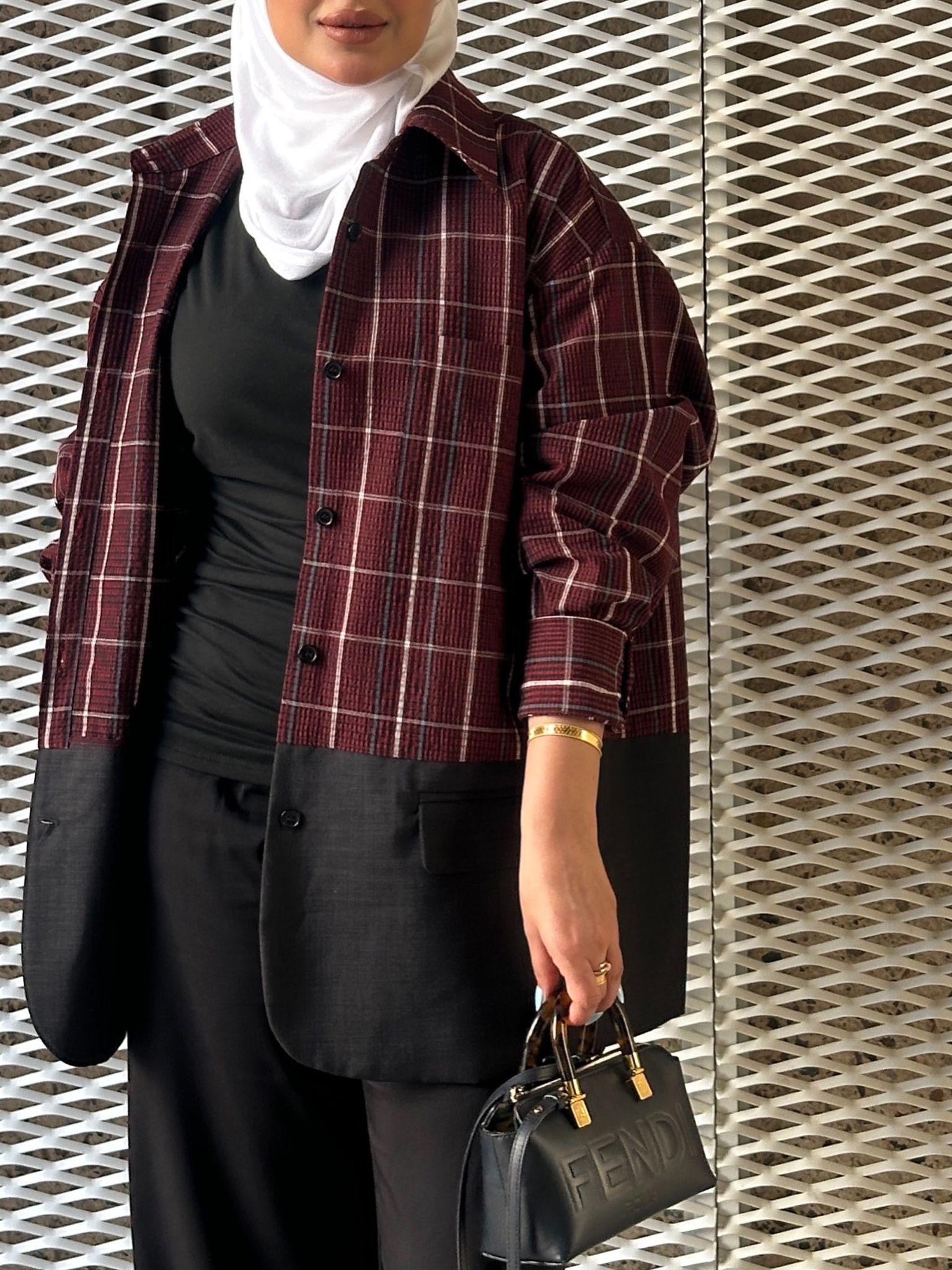 Shirt Blazer Red & Black
