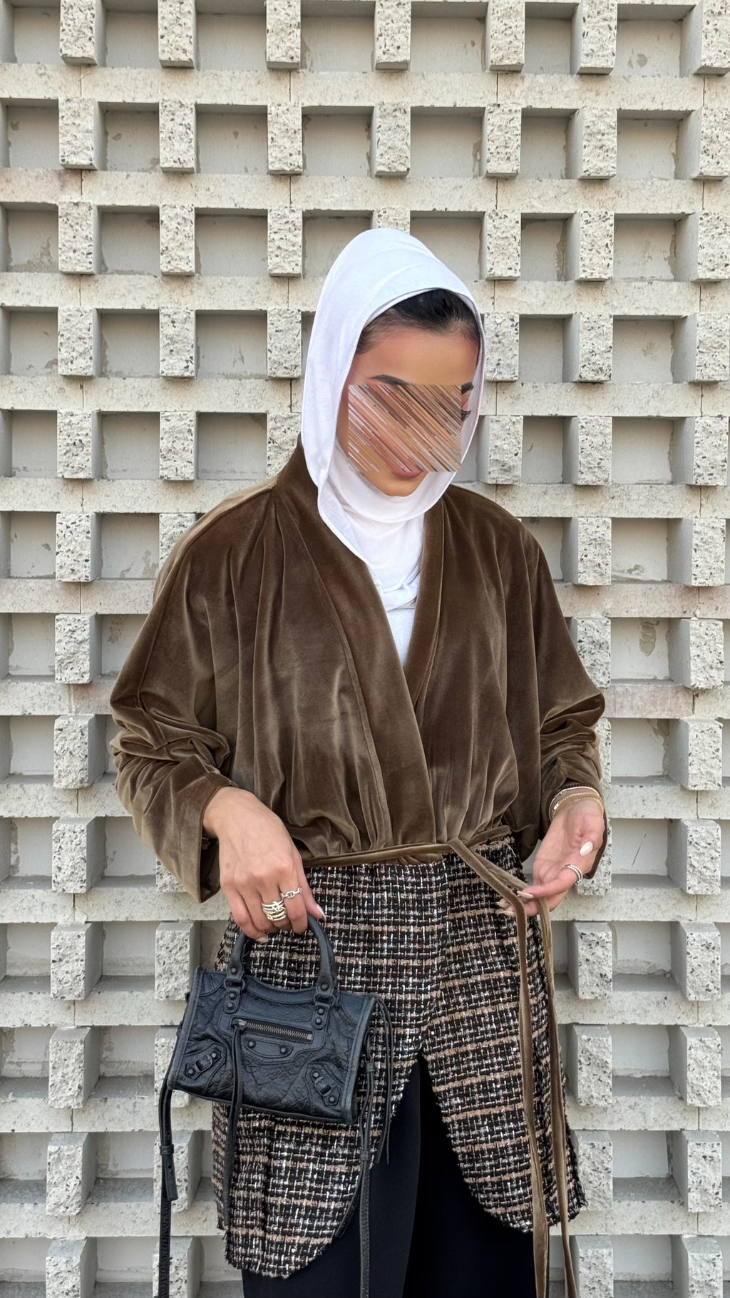 Olive velvet TOP