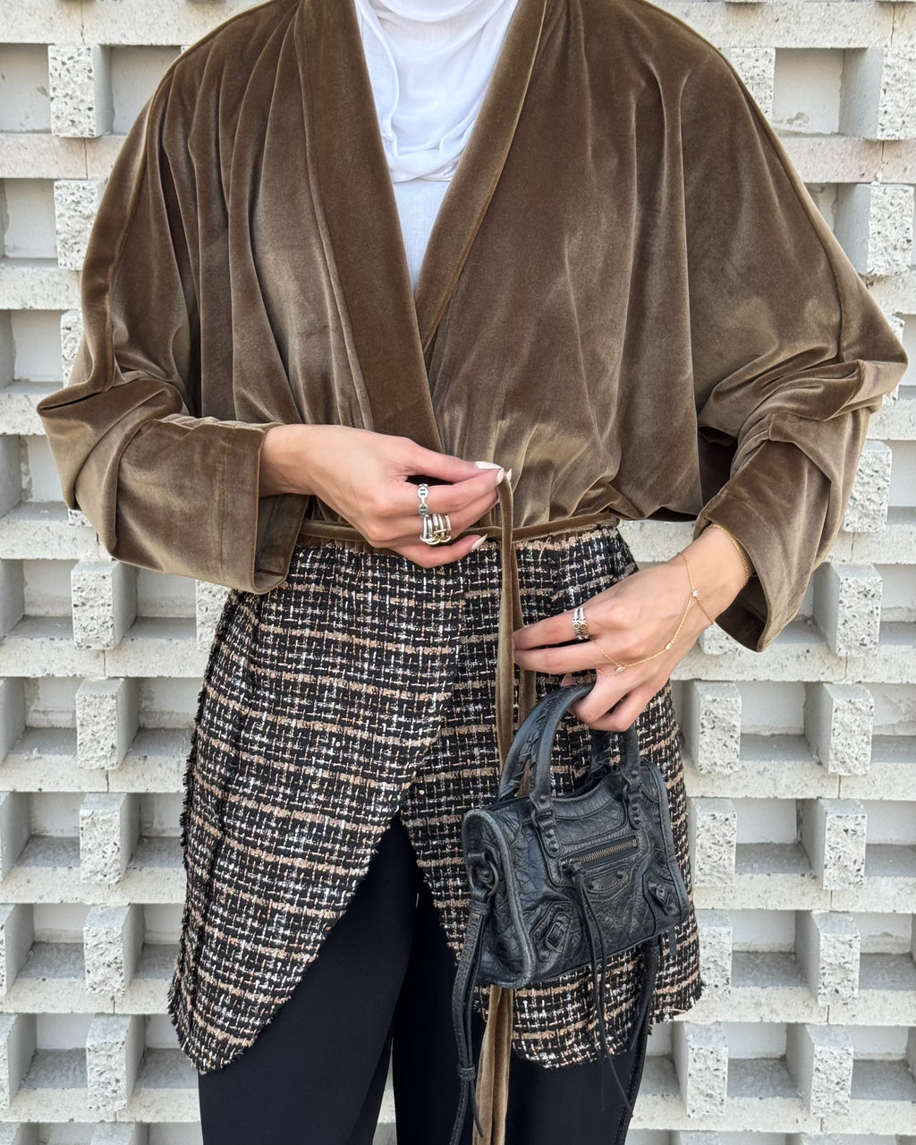 Olive velvet TOP