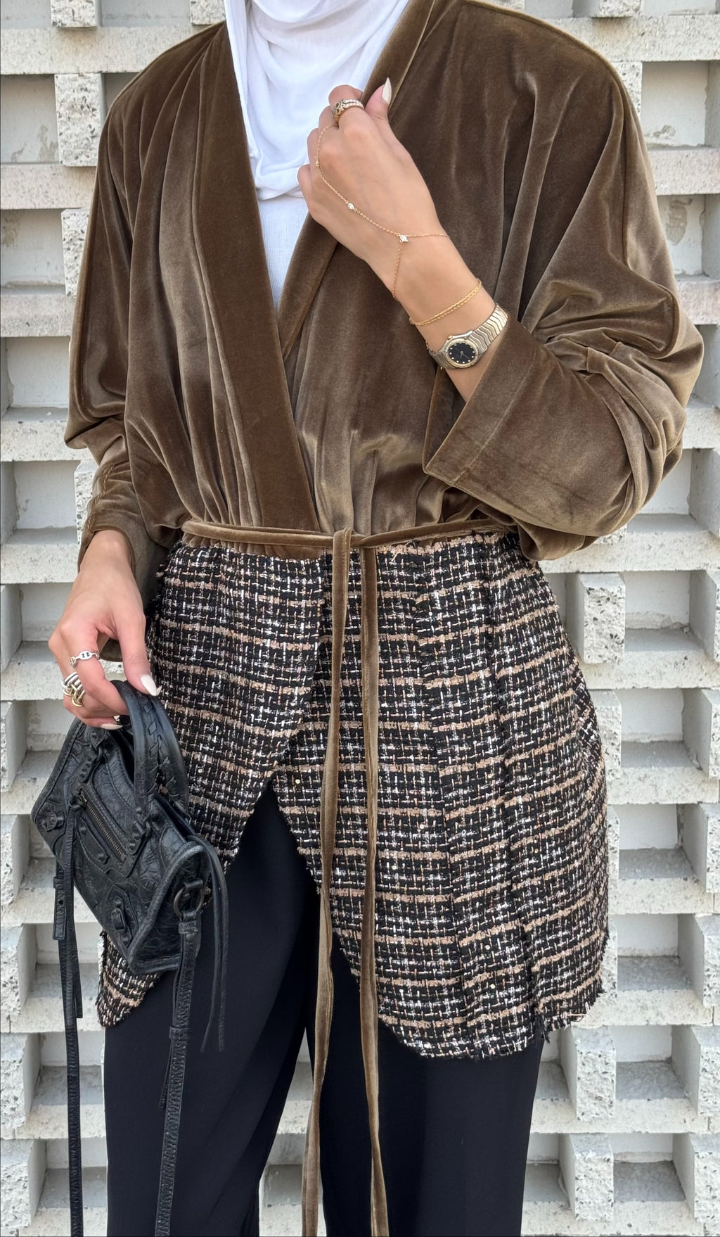 Olive velvet TOP
